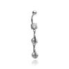 Navel Ring With White Zircons - Silver - Kp-030 1.6/10