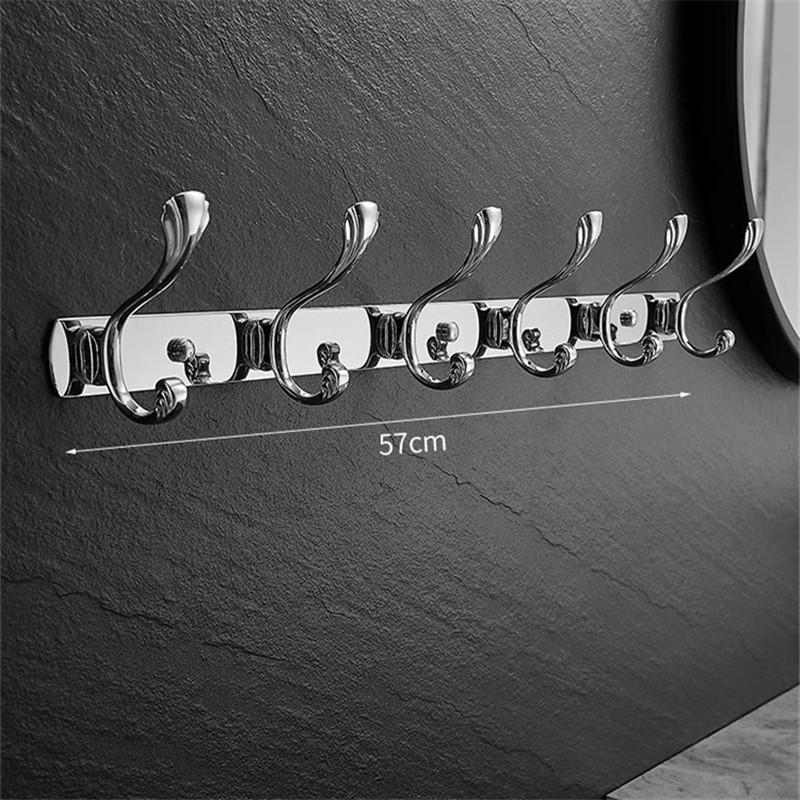 Wall Mounted Chrome Towel Hanger Clothes Hat Hook Row Vintage Robe Hook Bathroom Robe Hook Bath Hardware Set Kitchen Hanger