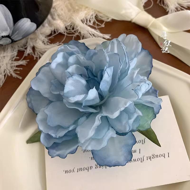 

Peony and Camellia Flower Hair ClipLarge Vacation-style Duckbill Hair Clip Flower Side Hair Accessory Camellia синій
