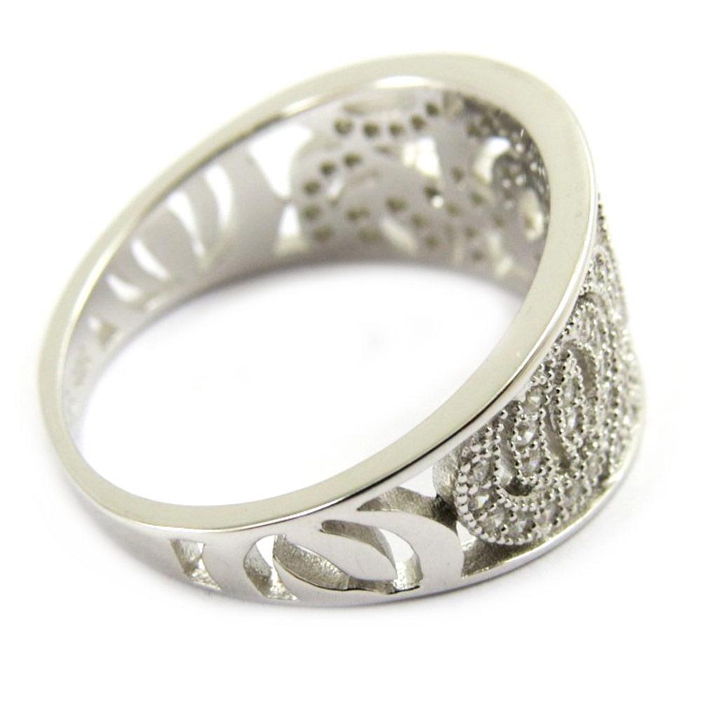 Silver Ring 'Sissi' White Silver (rhodium) - 10 Mm