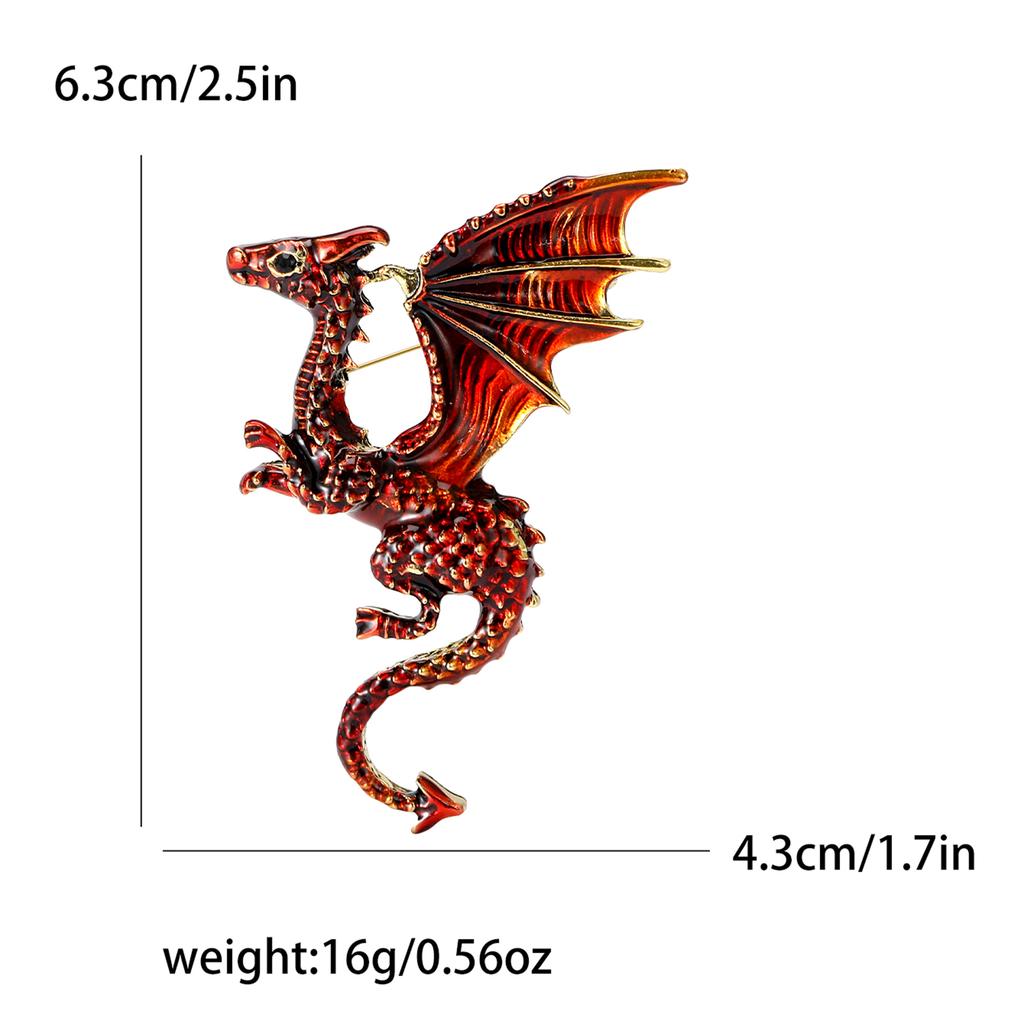 Enamel Dragon Pins for Women Rhinestone Flying Dragons Animal Brooch Banquet Party Backpack Gifts Jewelry Accessories