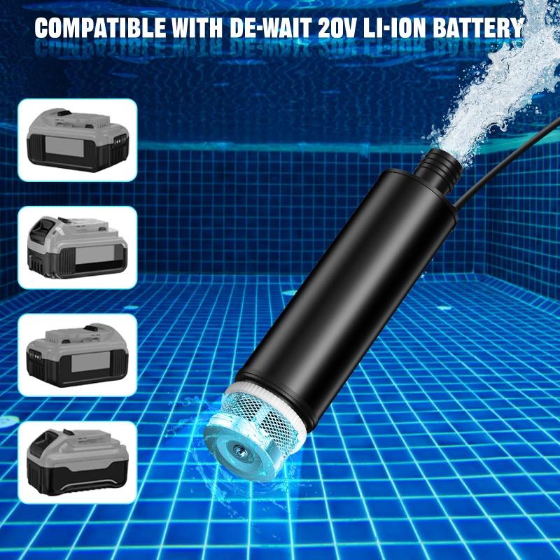 Portable Cordless Submersible Pump Electric Water Pump Transfer Pump for Makita/Milwaukee/DL 18/20V Battery for Garden Drainage