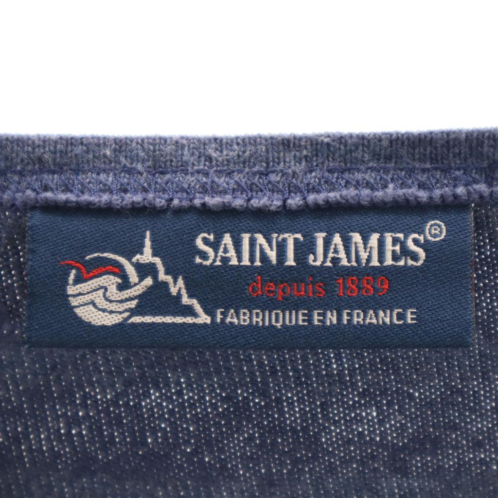 SAINT JAMES Made In France Border Pattern Long Sleeve Boat Neck Basque Shirt Men's Used