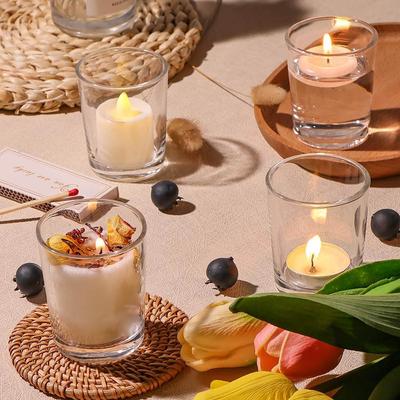 Votive Candle Holders-Clear Glass Tea Light Candle Holders Bulk for Wedding Centerpieces/Home Table Decor/Propose and Home Decor