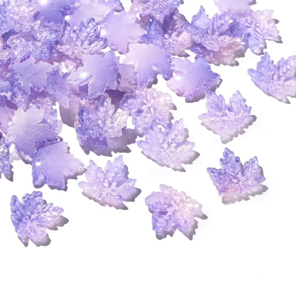 10Pcs/lot 20x20mm Gradient Color Maple Leaf Glass Bead Jewellery Making Beads for Bracelets Necklace DIY Craft Supplies