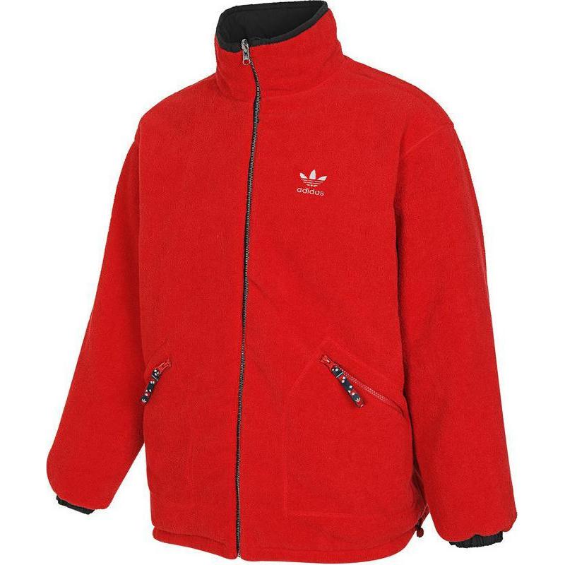 adidas Originals X Feifei Ruan Dvipusė medvilninė striukė su stovinčia apykakle ir užtrauktuku Vyriškos striukės Juoda Šviesiai raudona IX4209