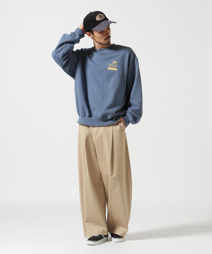 AVIREX FLIGHT MECHANIC CREW NECK SWEAT(WEB&DEPOT Exclusive) L 115 Blue Gray 783-4932005