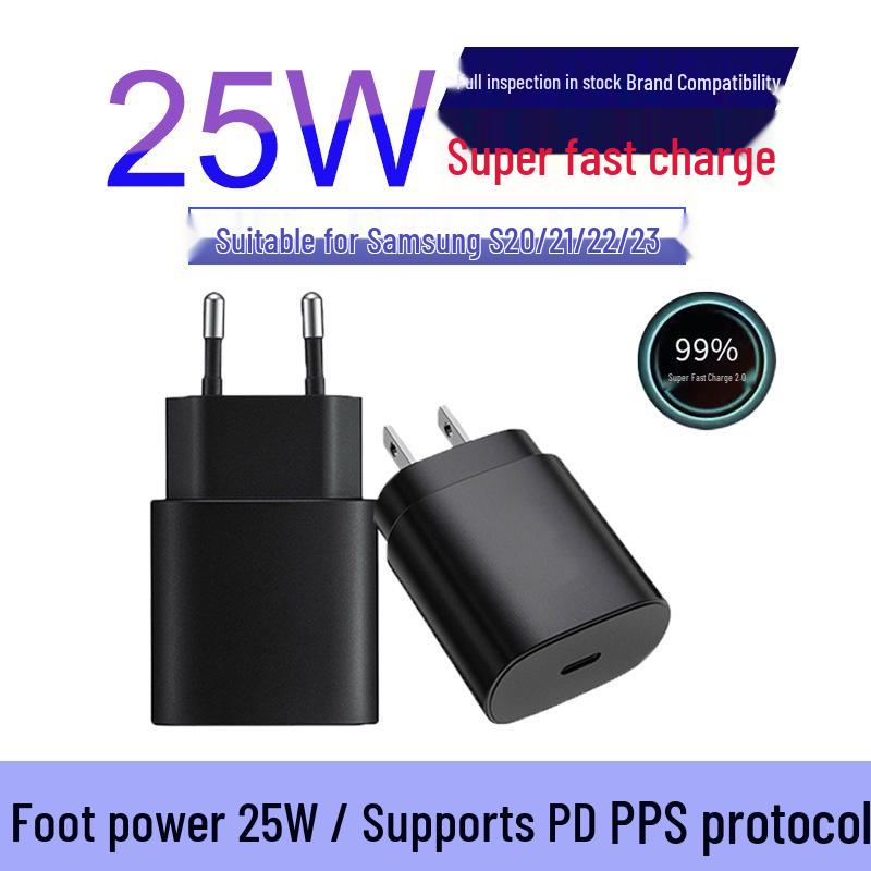 Compatible 25W Fast Charger for Samsung S23/S22 - US/EU/UK Adapter with PPS Super Fast Charging Protocol