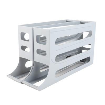 Distribuidor de ovos com rolamento automático, grande capacidade, 4 camadas, economizador de espaço, organizador de bandeja para ovos para geladeira