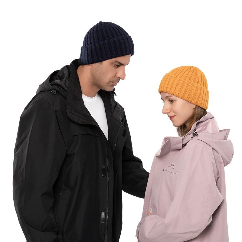 Winter Rabbit Down Core Knitted Hat for Women - Windproof, Warm, Breathable, with Large Brim - Perfect for Students and Couples