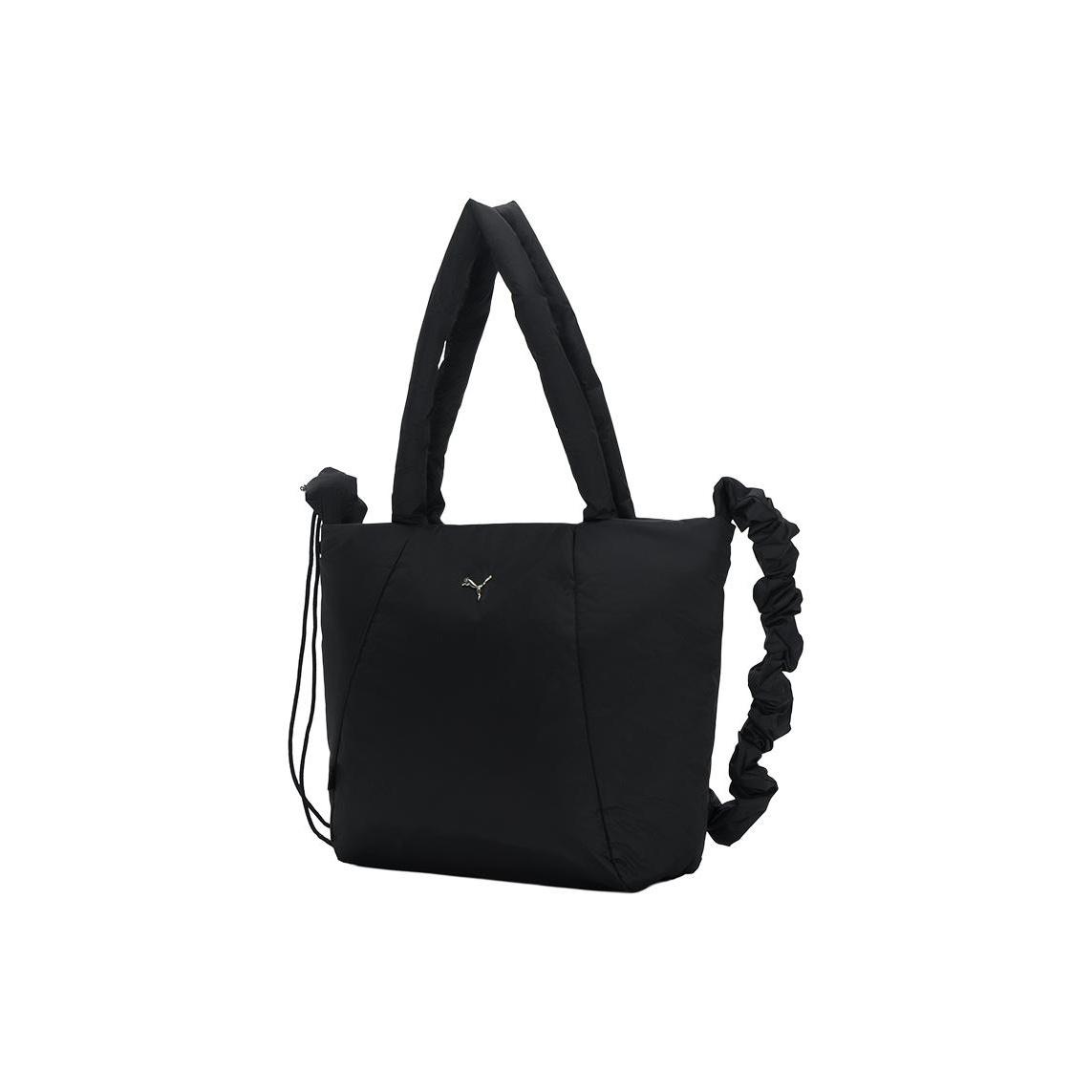 Puma Logo Tote Bag Women Tote Bags Black 091444-04 Black