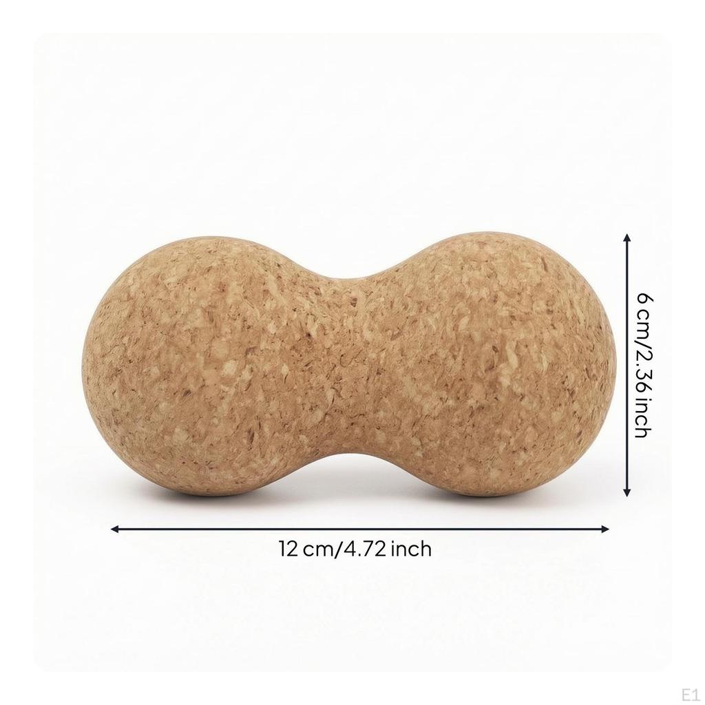 Peanut Massage Ball Textured Roller Dense Cork for Trigger Point Therapy,