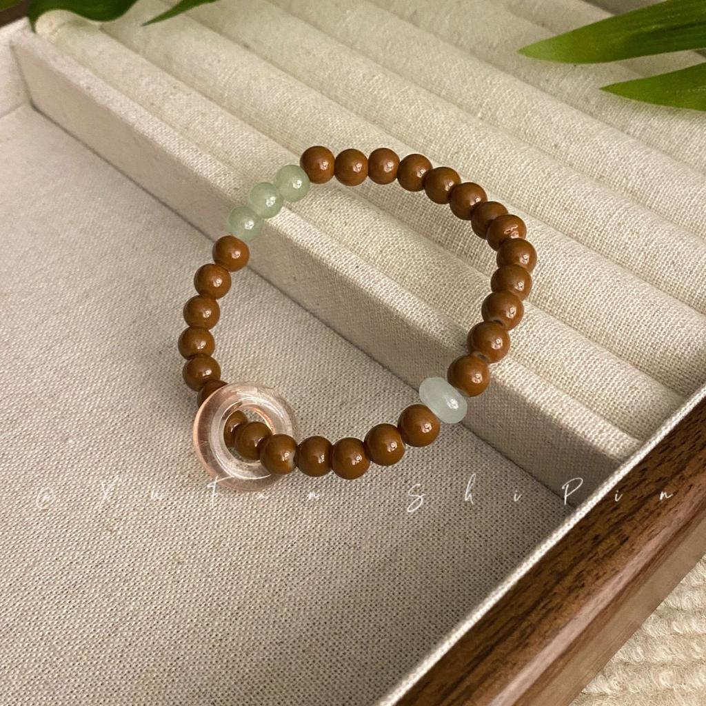 Blue Wave Streamer Mung Bean Glazed Beaded Bracelet Women's High-end Sense Light Luxury Niche New Chinese Cold Sense Versatile Jewelry
