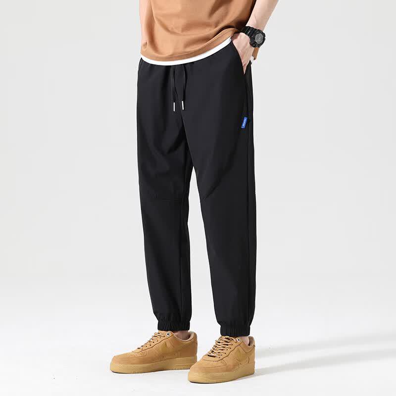 Men's Ice Silk Tapered Cropped Casual Sports Pants