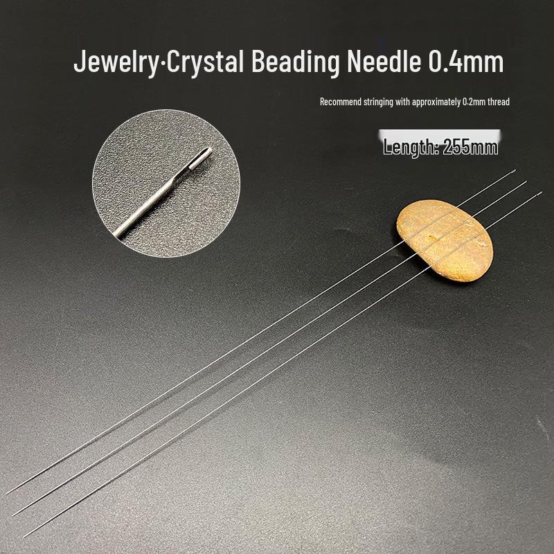 Side-Opening Beading Needle for Threading Crystal and Pearl Beads, Stainless Steel