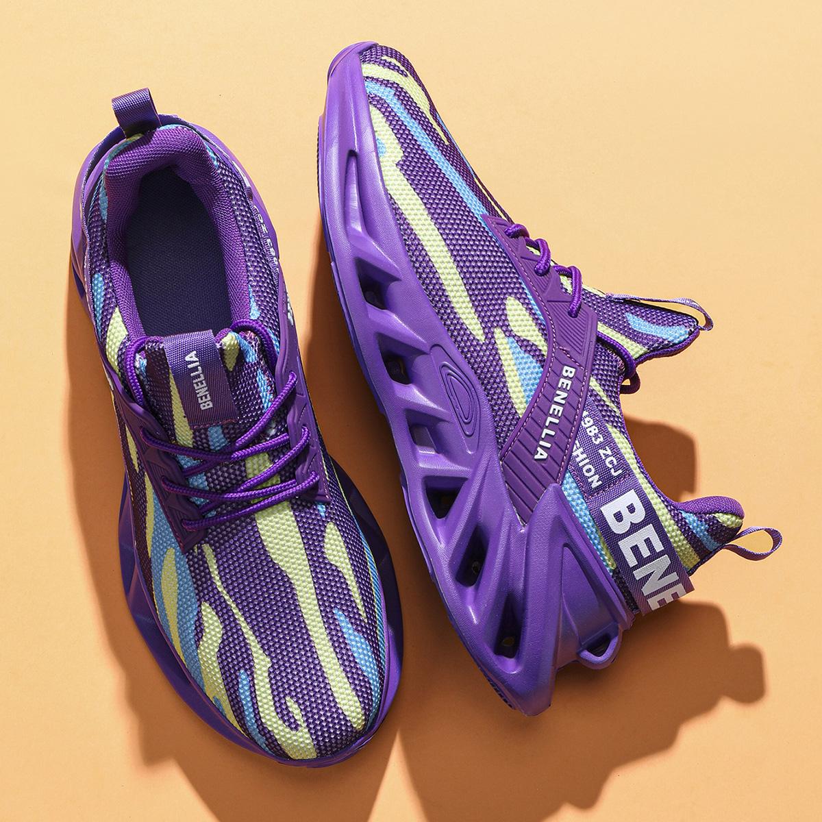 

Кроссовки с лезвиями, легкая мужская обувь, спортивная обувь, мужские дышащие, износостойкие, амортизирующие кроссовки для бега 39 фиолетовый