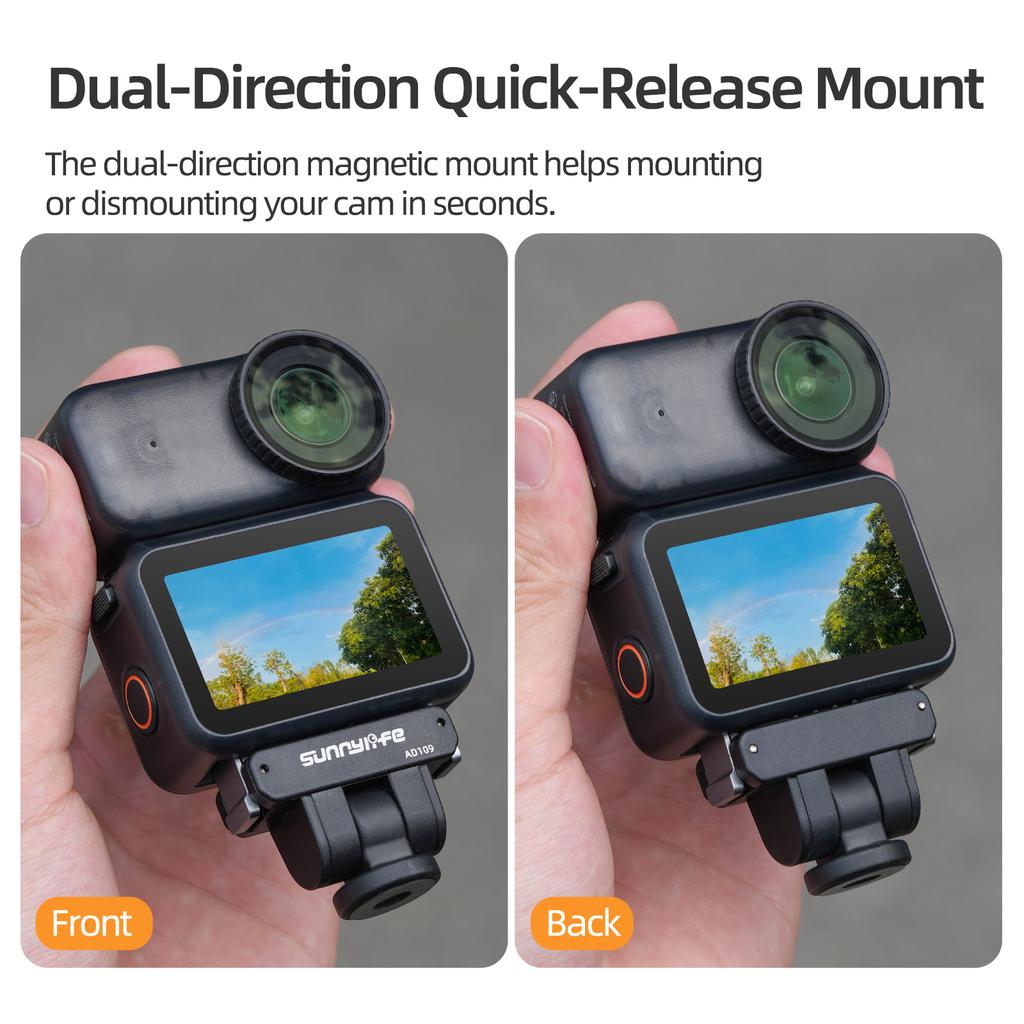 Dual-Direction Magnetic Mount W1/4 Screw Adapter For DJI OSMO NANO/Action 6 Magnetic 180° Adjustable Bracket Camera Accessories