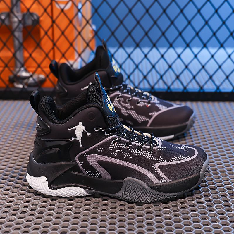 Klassische High-Top-Basketballschuhe Kinder-Trainer Atmungsaktives Mesh Basketballstiefel Jungen Outdoor Rutschfest Kinder-Sportschuhe