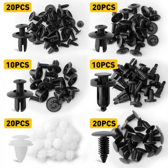 Parts Car Body Plastic Bumper Fender Tool Trim Retainer Clips Fastener Kit 100Pc
