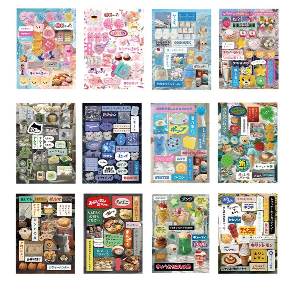 45Sheets Coated Paper Stationery stickers Y2K Style Retro Decorative Stickers School Supplies