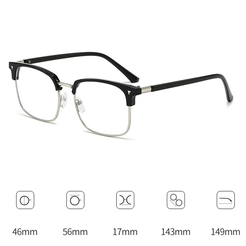 Photochromic Anti Radiation Blue Light Eyeglasses Square Metal Frame Computer Glasses For Women Men Replaceable Lens