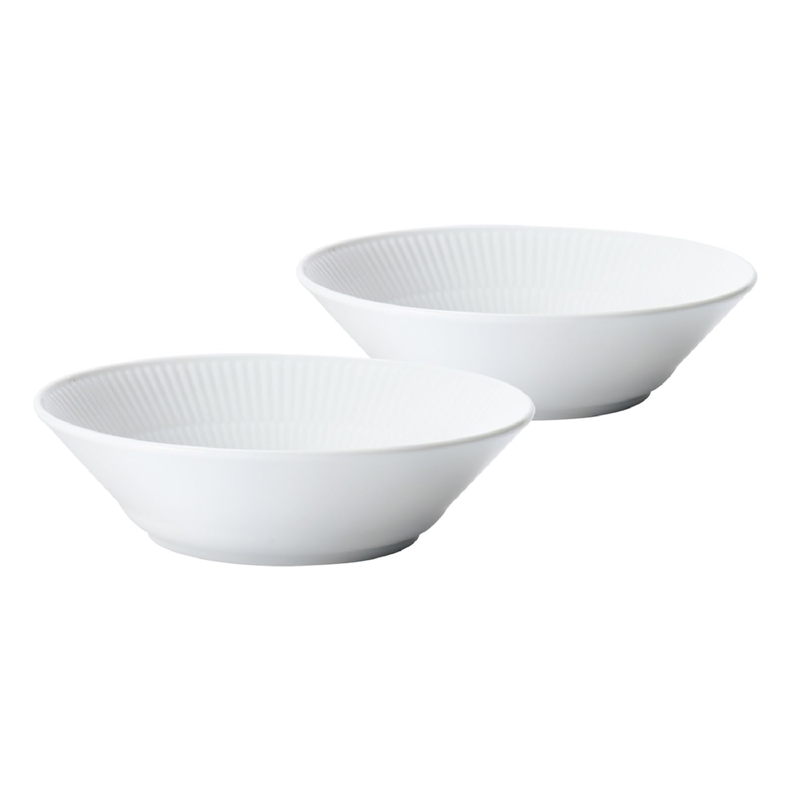 [Официально импортировано] Royal Copenhagen Белый рифленый глубокие тарелки, 17 см, Набор из 2 штук, Свадебный подарок, Номер продукта 1016914