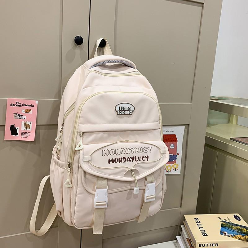 Junior High School Students 'schoolbag Women Light Reduce Burden Face Value Ins Style Large Capacity Backpack Primary Three-piece