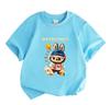 100% Cotton Kids Boys Girls Summer T-Shirt, Cute Cartoon Character Print Crew Neck Short Sleeve Casual Tees, Soft Breathable Tops for Children Daily O