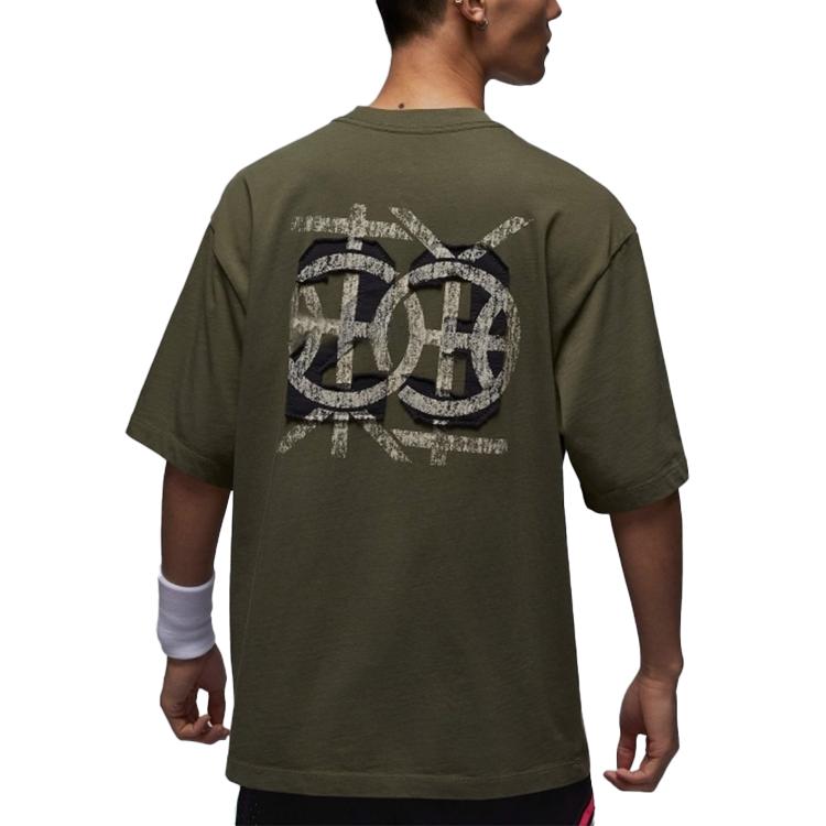 Jordan Dongdan 85 Sports Casual Breathable Round Neck Quick-Dry T-Shirt Men Tops Olive-Green HV1257222