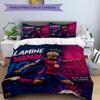 Lamine Yamal Barcelona Jubiläums Bettwäsche Set, Weiche Bettwäsche für Schlafzimmer Heimdekoration, Perfektes Geschenk für Fußballfans, Atmungsaktiver Bettbezug mit P