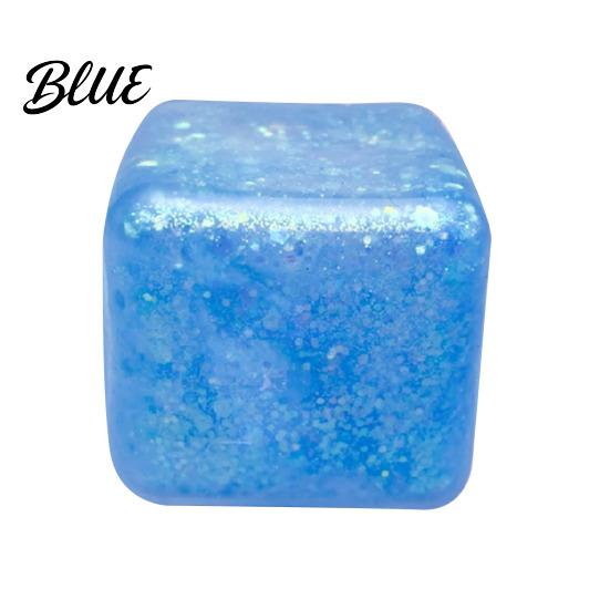 Calming Hand Toy Decompression Glitter Cube Squeeze Anxiety Relief Stress Focus Improvement Sensory Slow Rising Office Workers Relaxation Ball