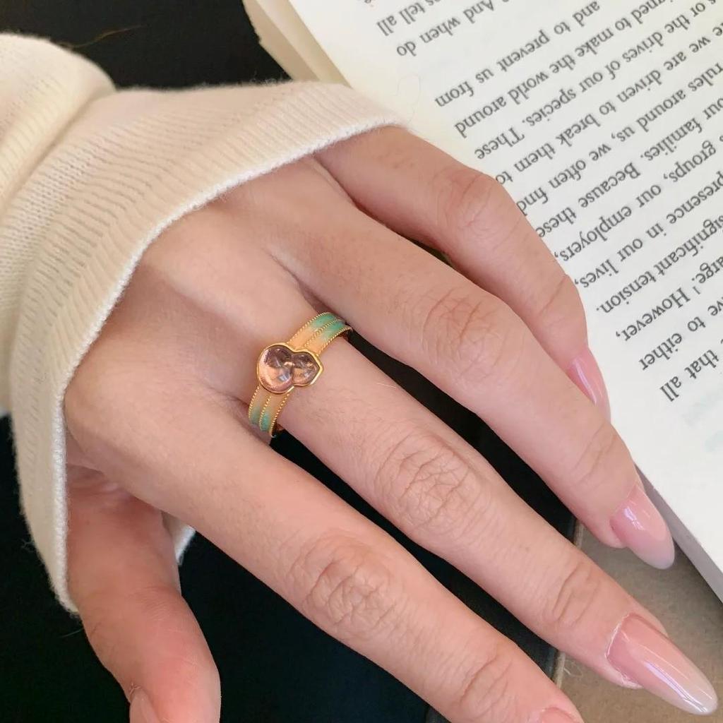 Xiaohongshu New Chinese Style Gourd Ring: Women's 2026 Light Luxury Index Finger Jewelry