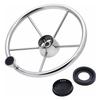 Stainless Steel Boat Steering Wheel with Black Polyurethane Foam 5-Spoke Non-Slip Anti-Sweat Marine Accessories