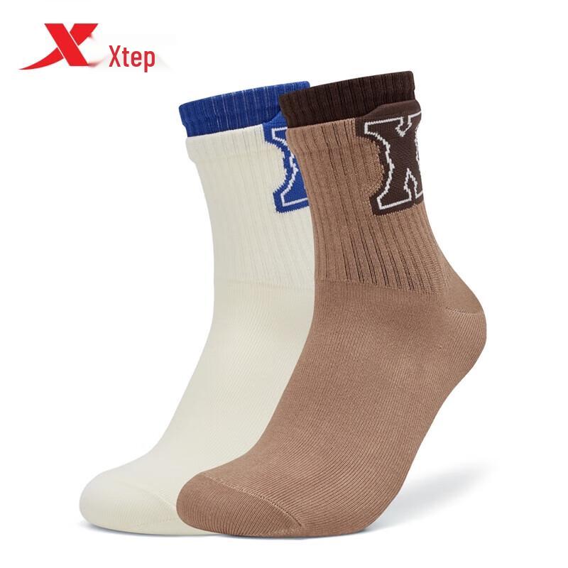 Xtep Men s Outdoor Flat Long Socks (2-Pack) One Size