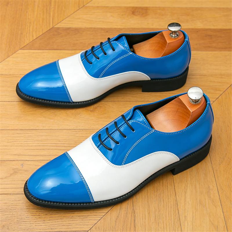 Scarpe Oxford Patchwork Multicolore Moda Nuovo Gentiluomo Britannico per Uomo Scarpe Formali da Matrimonio, Ballo, Rientro a Casa Designer