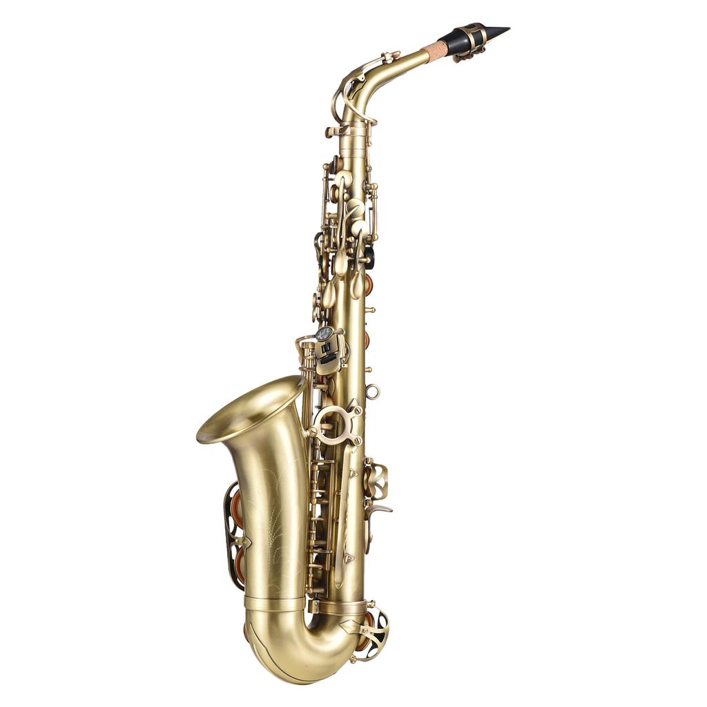 Btuty High Grade Antique Finish Bend Eb E-flat Alto Saxophone Sax Abalone Shell Key Carve Pattern