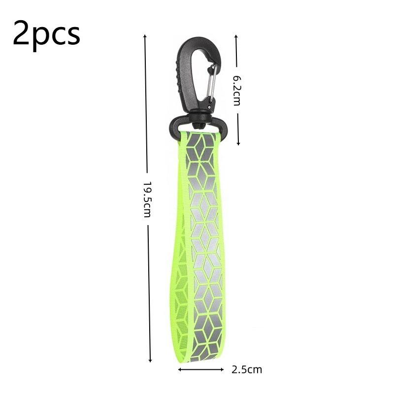 Reflective Safety Straps 2Pcs High Visibility Heavy Duty Carabiner Clips for Night Jogging Biking Camping Accessories