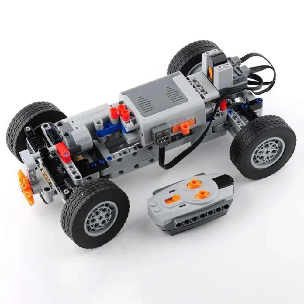 4WD RC Cars Chassis Electric Set Four-Wheel Drive Technical Chassis Bricks IR Remote Control Reciever MOC Parts Kit for Legoeds