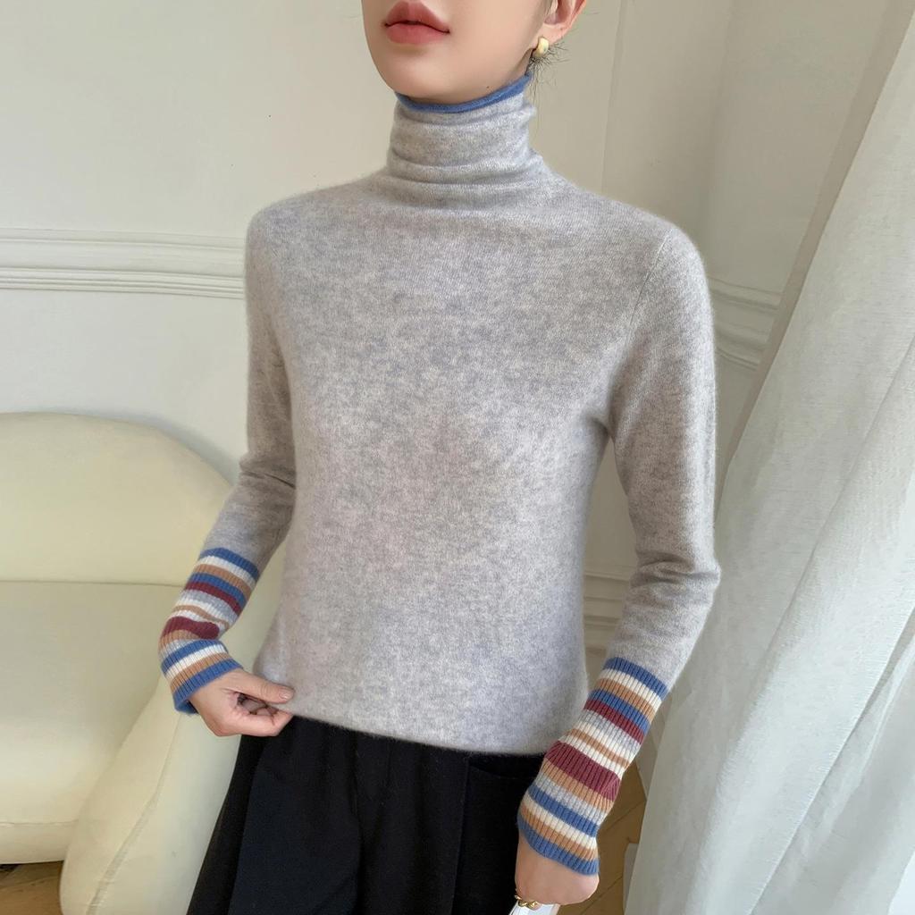 Heavyweight Cashmere Slim Fit Turtleneck Knit Top for Autumn/Winter