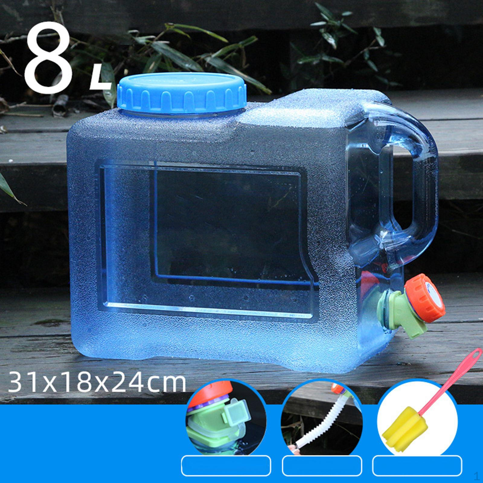 2 Gallon Camping Water Pitcher Drink Dispenser with Handle Bucket Container for Pack No Hole Lid