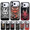 Oni Hannya Demon Mask Soft Phone Case for iPhone 17 Air 16e 15 14 13 Pro Max Back Cover for 12 11 Pro Coque