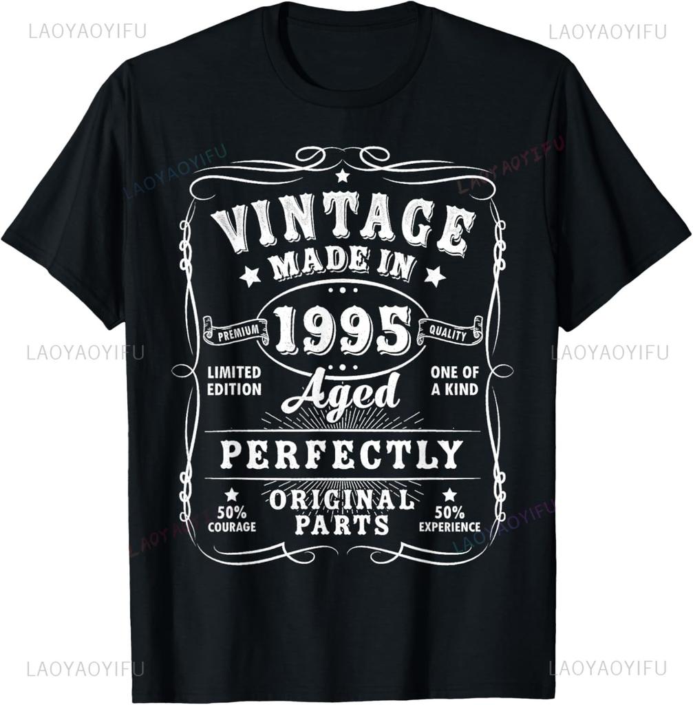 Vintage 1995 Limited Edition 30th Birthday Gifts 30 Year Old TShirt Unisex Summer Streetwear Tops Customizable Summer Tops