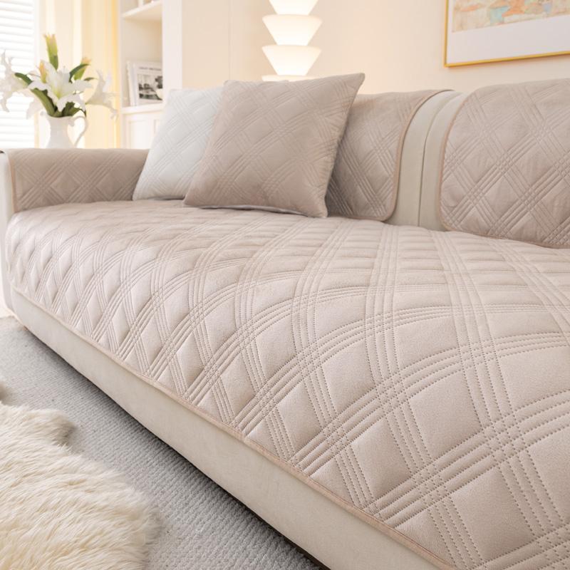 Geometry Pattern Thicken Sofa Cover Four Seasons Universal Soft Velvet Sofa Cushion Non-slip Couch Towel Mat for Living Room