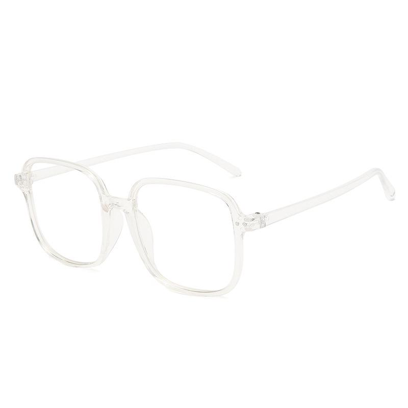Women s Trendy Large Frame Rivet Anti-Blue Light Glasses Frame Only (No Lenses)