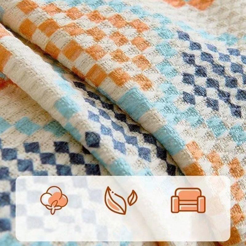 Böhmisches Gestreiftes Bedrucktes Sofa Handtuch Elegante Vollständige Abdeckung Couch Überwurf mit Quasten Haustierfreundliches Armlehnenhandtuch für Alle Jahreszeiten