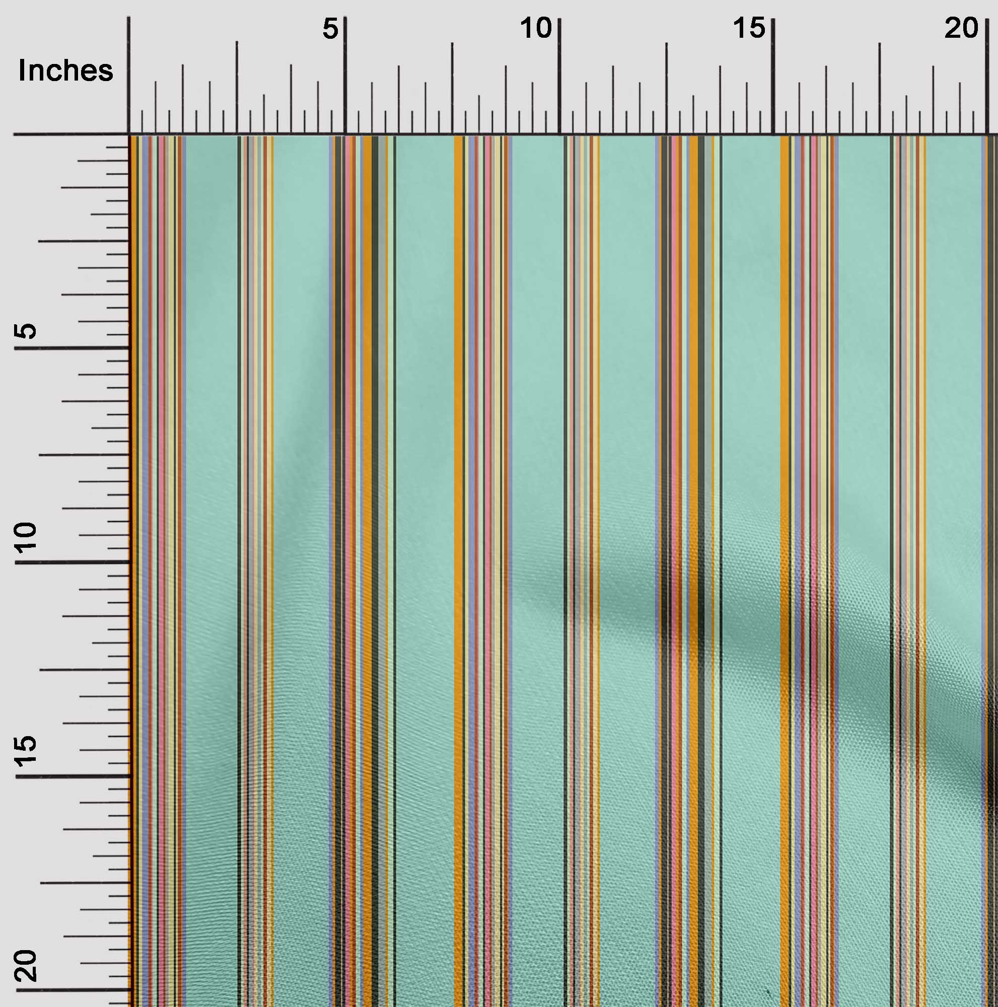 

OneOone Бавовняна гнучка тканина Багатобарвна смугаста декоративна тканина з принтом BTY 40 дюймів 42 Inch Wide - Viscose Chiffon зелений