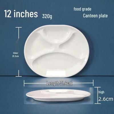 777A5 White Melamine Divided Canteen Tray (Pack of 10)