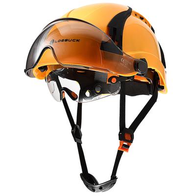 LOEBUCK Safety Helmet with Dual Goggles ANSI Z89.1 and EN397 Approved Lightweight Ventilated Work Helmet Hard Hat