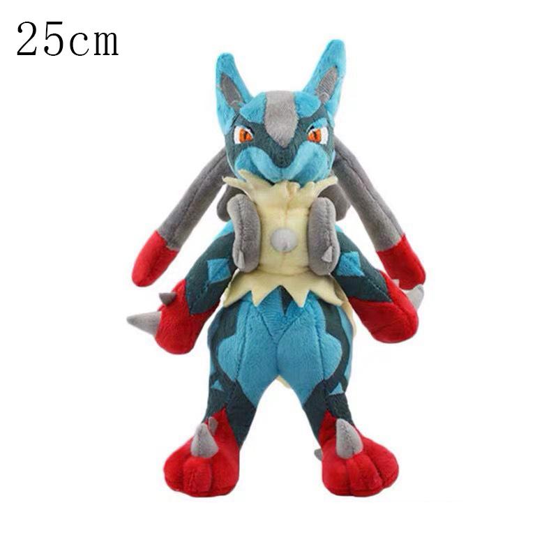 Standing Lucario Shiny Plush Doll Cute Mega Riolu peluches Animal Lucario Stuffed Peluche Toy Children Halloween Gifts 24-29cm