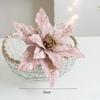 2025 Christmas High-end Flannelette Simulation Flower 28cm Golden Champagne Christmas Tree Decoration Flower Arrangement